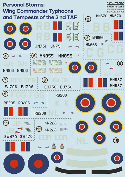 Print Scale 72-518 1/72 Wing Commander Typhoons and Tempests of the 2nd TAF 72-518 1/72
