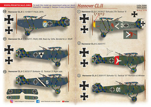 Print Scale 72-526 1/72 Hannover CL.II 72-526 Scale 1/72