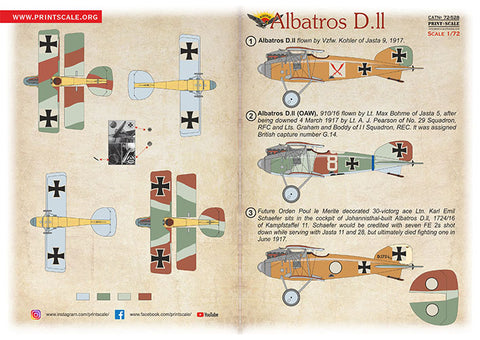 Print Scale 72-528 1/72 Albatros D.II WWI 72-528 Scale 1/72