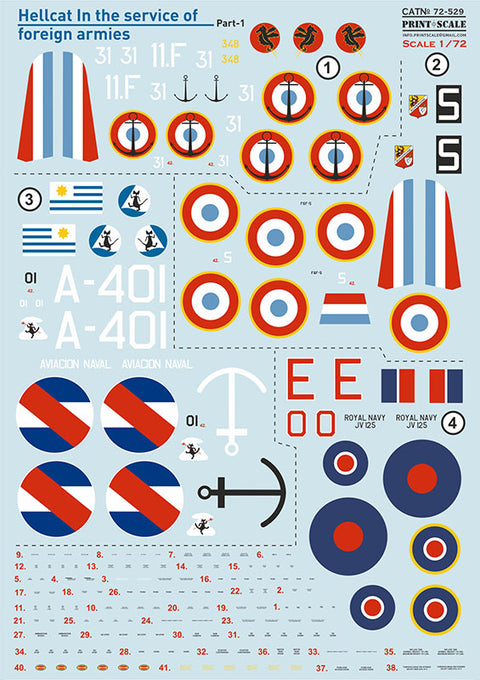 Print Scale 72-529 1/72 Hellcat in the Service of Foreign Air Arms Part 1 72-529 Scale 1/72
