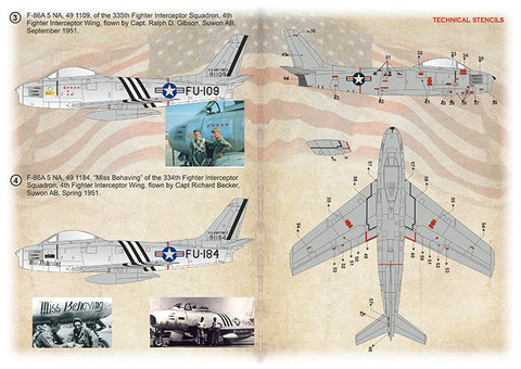 Print Scale 72-536 1/72 F-86A Sabres. Part1: 4th Fighter Wing in Korea. Part 1