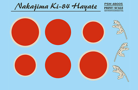 Print Scale PSM48005 1/48 Nakajima Ki-84 Hayate Painting Mask & Decals PSM48005 Scale 1/48