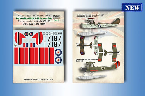Print Scale PSR72004 1/72 De Havilland D.H.82B Queen Bee 3D Conversion Set Part 2 1/72