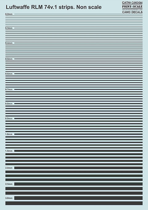 Print Scale 044-camo Non Slace Luftwaffe RLM 74v.1 Strips Camouflage 044 Non Scale