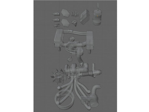 SD Models SD-P05 1/24 Porsche 934 engine additional parts for Revell