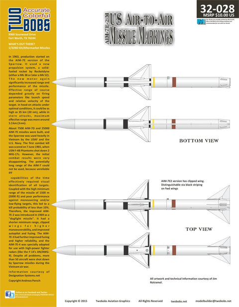 Two Bobs 32-028 1/32 US AIM-7 air-to-air missile
