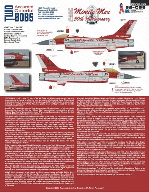 Two Bobs 32-038 1/32 F-16C Colorado ANG Minutemen 50th Anniversary