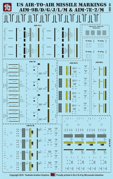 Two Bobs 48-086 1/48 US air-to-air missile markings