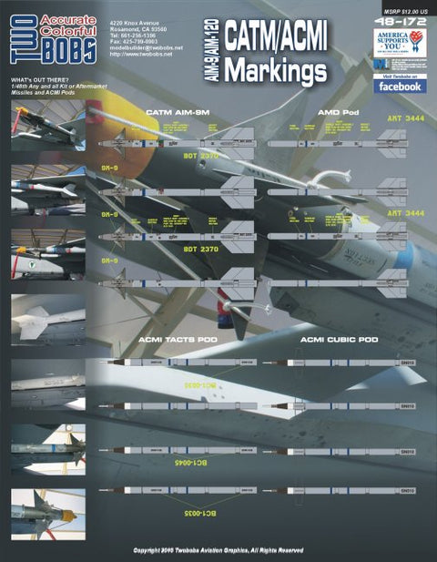 Two Bobs 48-172 1/48 AIM-9/AIM-120 CATM/ACMI markings