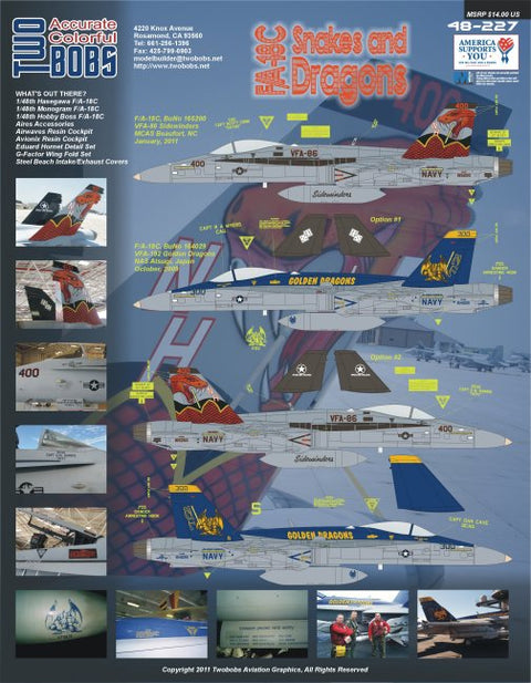 Two Bobs 48-227 1/48 VFA-86/192 Snake and Dragon F/A