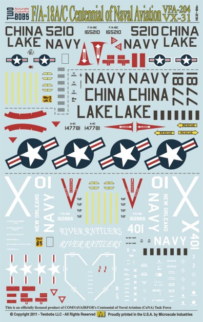 Two Bobs 48-231 1/48 F/A-18C Hornet VFA-204/VX-31 US Navy 100th Anniversary paint scheme