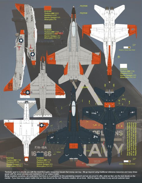 Two Bobs 48-231 1/48 F/A-18C Hornet VFA-204/VX-31 US Navy 100th Anniversary paint scheme