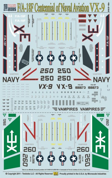 Two Bobs 48-232 1/48 F/A-18F Hornet VX-9 US Navy 100th Anniversary Livery