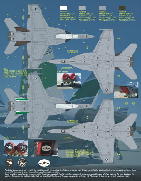 Two Bobs 48-232 1/48 F/A-18F Hornet VX-9 US Navy 100th Anniversary Livery