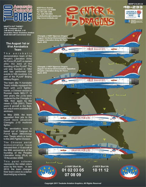 Two Bobs 48-233 1/48 J-10A Vigorous Dragon Enter the Dragon