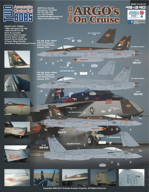 Two Bobs 48-240 1/48 F/A-18E Super Hornet VFA-147 Argos on Cruise