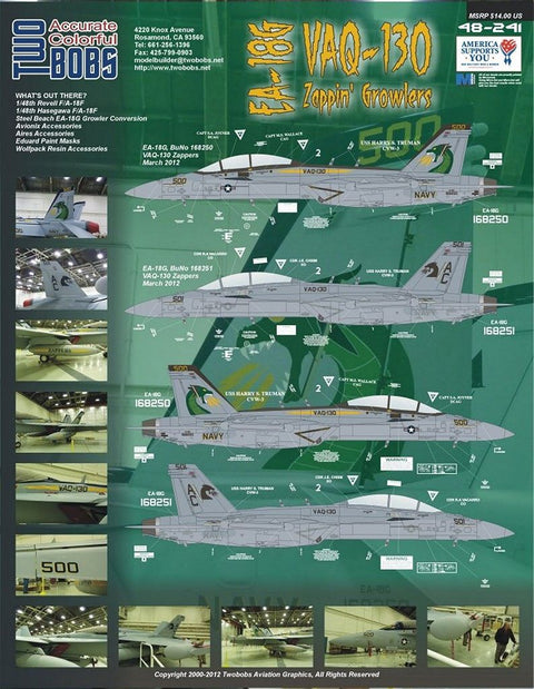 Two Bobs 48-241 1/48 EA-18G Growler VAQ-130 Zappin Growlers