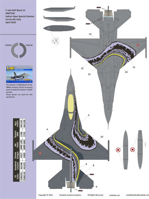 Two Bobs 48-252 1/48 F-16C Italian Viper