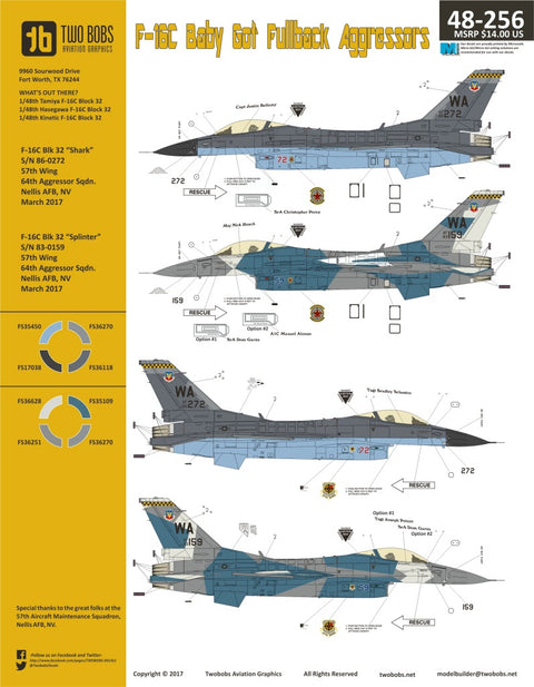 Two Bobs 48-256 1/48 F-16C Baby Got Fullback Aggressors