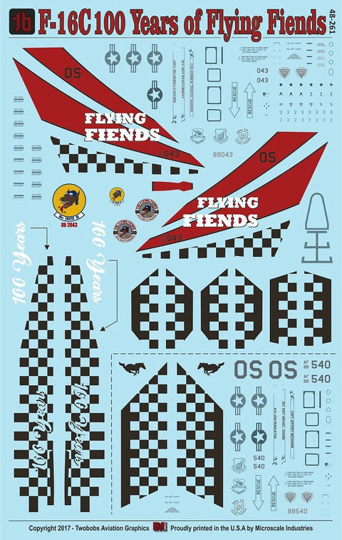 Two Bobs 48-261 1/48 F-16C Fighting Falcon Flying Fies 100th Anniversary