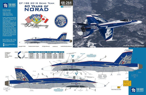 Two Bobs 48-264 1/48 CF-188 2018 Demo Team, NORAD 60th Anniversary, North American Aerospace Defense Command