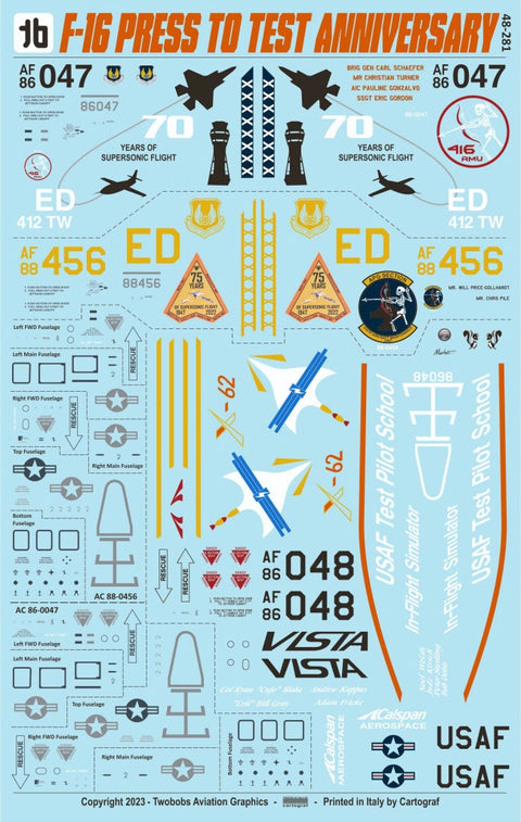 Two Bobs 48-281 1/48 F-16C/D Press-to-Test Anniversary