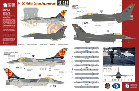 Two Bobs 48-284 1/48 F-16C Nellis Cajun Aggressor