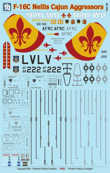 Two Bobs 48-284 1/48 F-16C Nellis Cajun Aggressor