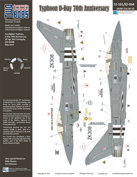 Two Bobs 72-101/32-064 1/32,1/72 D-Day 70th Anniversary Typhoon