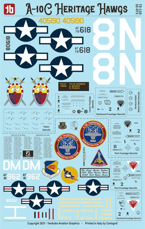 Two Bobs 72-110/32-071 1/32・1/72 A-10C Heritage Haws