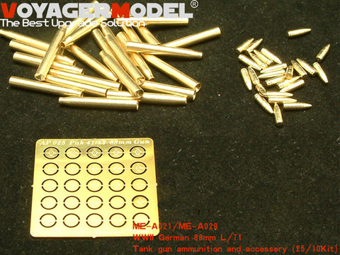 Voyager Model ME-A029 1/35 German 88mm Gun (Pak 41/43) Projectile & Shell Casing Set 1 (Set of 10)