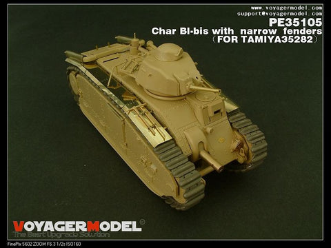 Voyager Model PE35105 1/35 Char B1 bis Narrow Fender Photo-Etched Set (for Tamiya 35282)