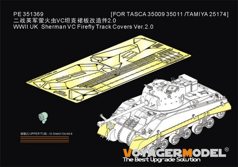 Voyager Model PE351369 1/35 WWII British Sherman VC Firefly Track Covers Ver. 2.0 (for Tasca 35009/35011 & Tamiya 25174)