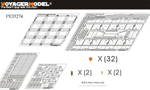 Voyager Model PE35274 1/35 Modern Merkava Mk.IV Main Battle Tank Side Skirts (for Academy 13213)