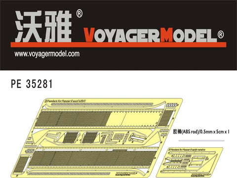 Voyager Model PE35281 1/35 WWII German Panzer II Ausf. A/B/C Fender Set (for Tamiya 35292)