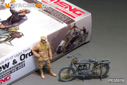 Voyager Model PE35519 1/35 WWI French Peugeot 1917 Motorcycle Photo-Etched Set (for Meng Model HS-005)