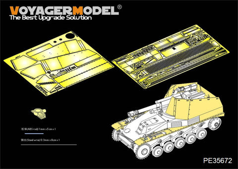 Voyager Model PE35672 1/35 WWII German Wespe Self-Propelled Howitzer Armor Plate & Fender Set (for Tamiya 35200)