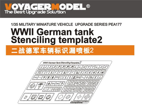 Voyager Model PEA177 1/35 WWII German Tank Stencil Template 2 (Universal)