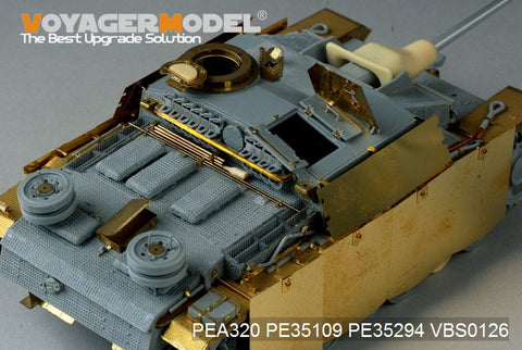 Voyager Model PEA320 1/35 WWII German StuG III Ausf. G (Late-Late Production) Pivot-Mount Hull Schürzen Set (for Dragon)