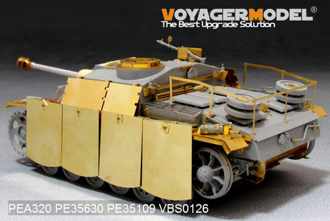 Voyager Model PEA320 1/35 WWII German StuG III Ausf. G (Late-Late Production) Pivot-Mount Hull Schürzen Set (for Dragon)