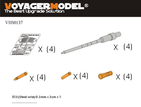 Voyager Model VBS0137 1/35 WWII German 20mm Flakvierling 38 Anti-Aircraft Gun: Barrels & Ammo Boxes (4x4 / Universal)