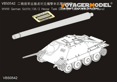 Voyager Model VBS0542 1/35 WWII German Army Sd.Kfz.138/2 Hetzer Tank Destroyer (Late Version) Gun Barrel (Universal)