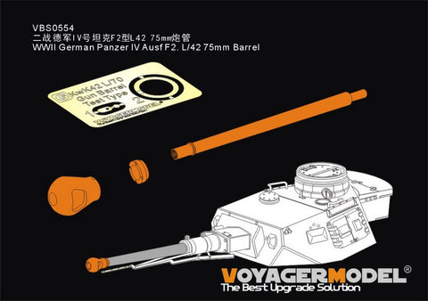 Voyager Model VBS0554 1/35 WWII German Panzer IV Ausf. F2 L/42 75mm gun barrel (general purpose)