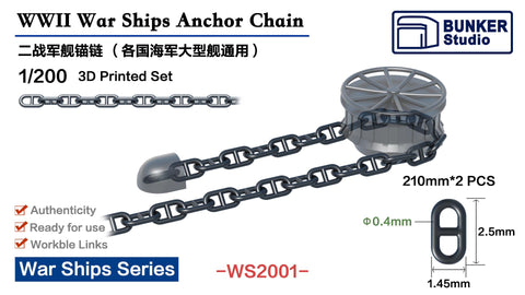 Bunker Studio WS2001 1/200 WWII War Ships Anchor Chain
