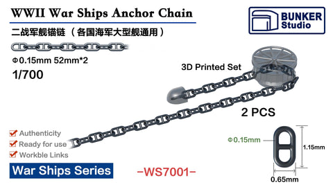 Bunker Studio WS7001 1/700 WWII War Ships Anchor Chain