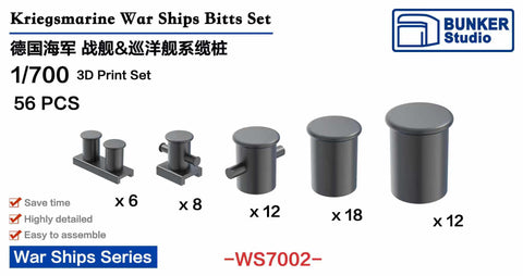 Bunker Studio WS7002 1/700 DKM Warships Bitts Set