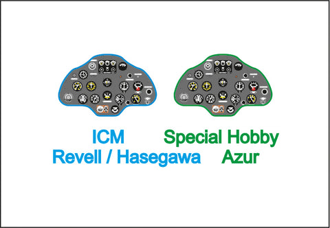 Yahu Models YMA3232 1/32 I-16 Late Version Instrument Panel (ICM / Special Hobby)