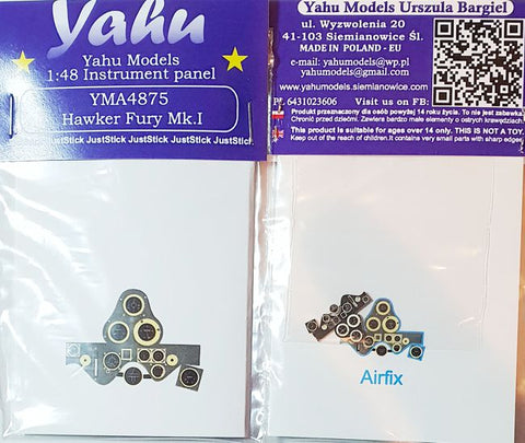 Yahu Models YMA4875 1/48 Hawker Fury Mk.I Instrument Panel (for Airfix)