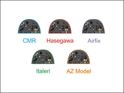 Yahu Models YMA7209 1/72 Spitfire Mk.VII / VIII / IX Instrument Panel (for AZ Model / Airfix)