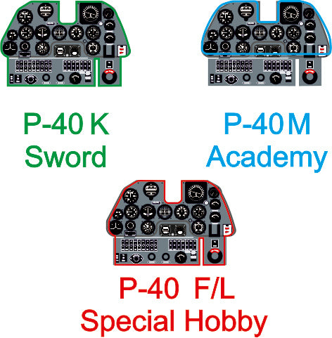 Yahu Models YMA7215 1/72 P-40M Instrument Panel (for Academy)